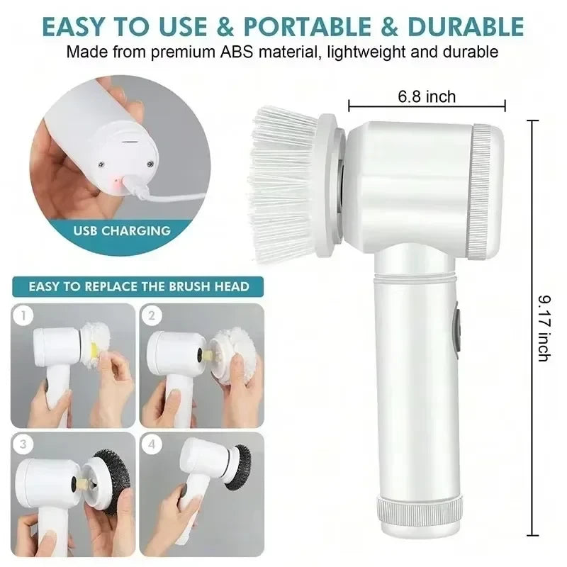 Cordless Spin Scrubber 5-in-1